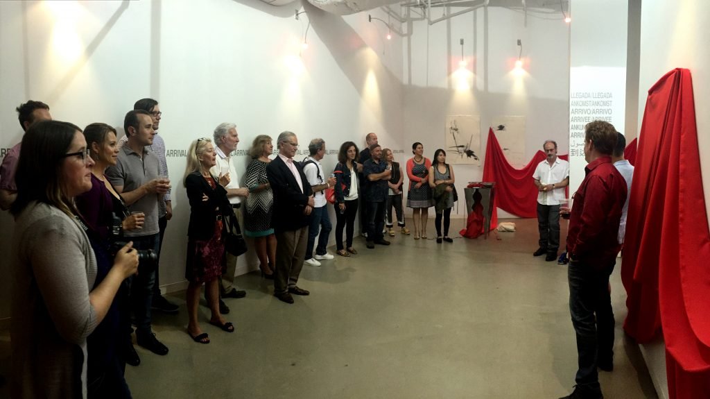 The closing ceremony of Boston-based artist Ara Azad’s exhibit, titled "Arrival/Arrival," took place at @artlery160 on June 7. (Photo: Rupen Janbazian)