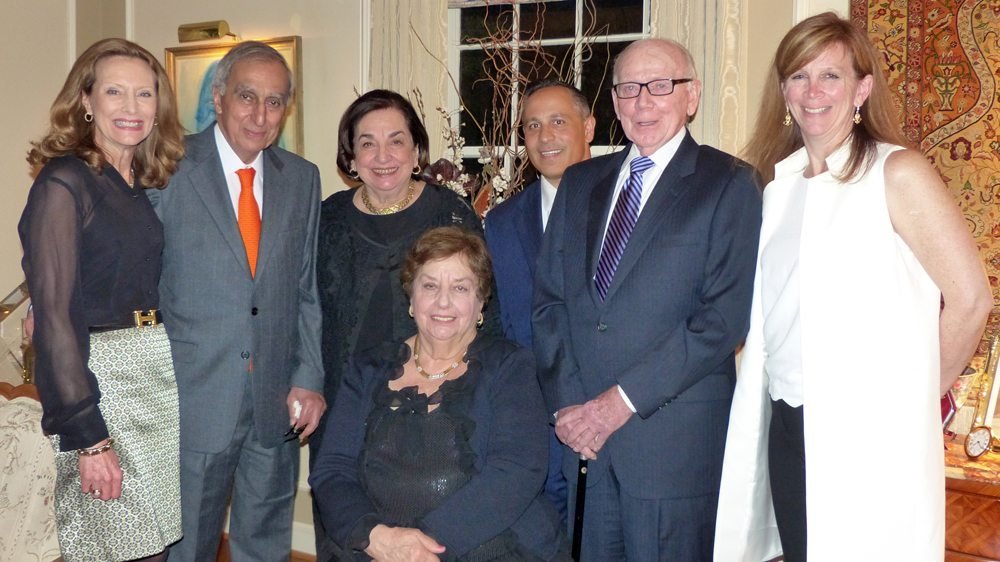 Mrs. Tina and Dr. Hrant Semerjian, Sue Aramian, Margo Aramian Ragan (seated), ANCA Chairman Raffi Hamparian, Tom Ragan, and Jocelyn Micolucci