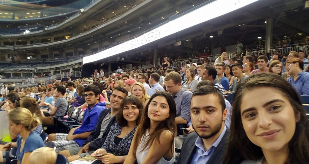 The ANCA Leo Sarkisian Summer interns and friends at the annual charity Congressional Baseball game.