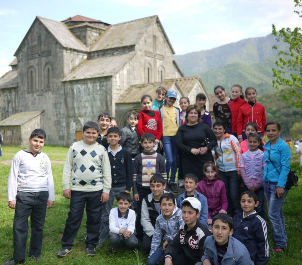The kids of Akhtala visiting the Armenian Apostolic Church monastery.