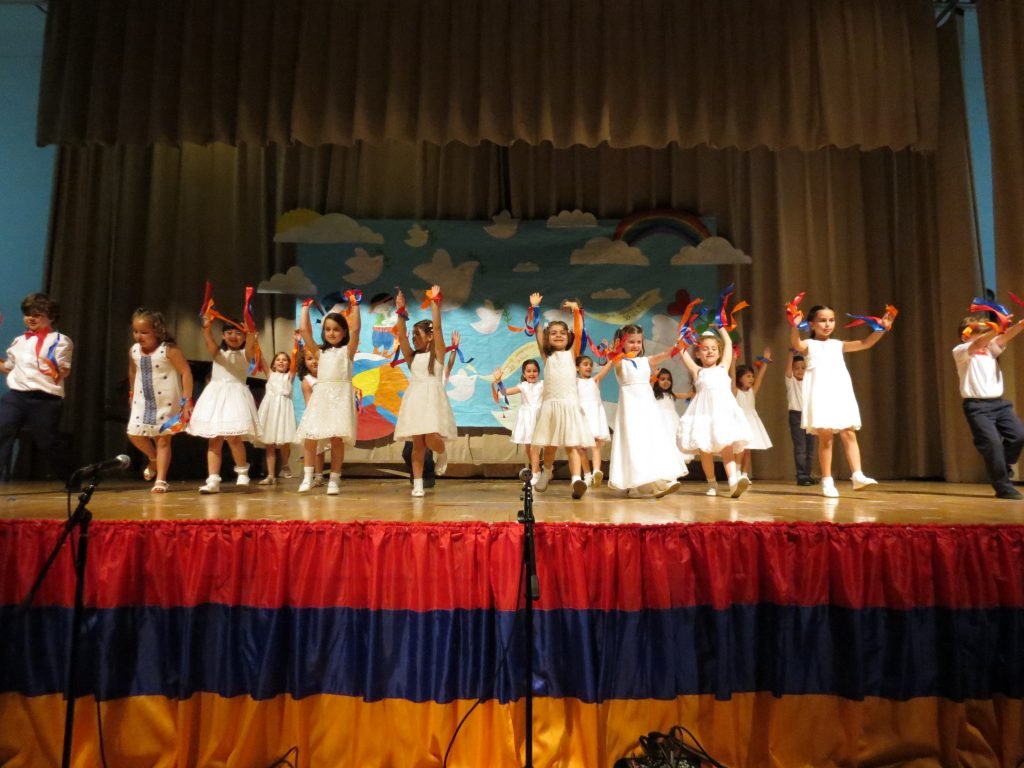 The kindergarten graduates performing an Armenian dance