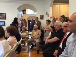 More than 50 friends and community members gathered at the home of Alex and Talar Sarafian in Paramus on June 5.