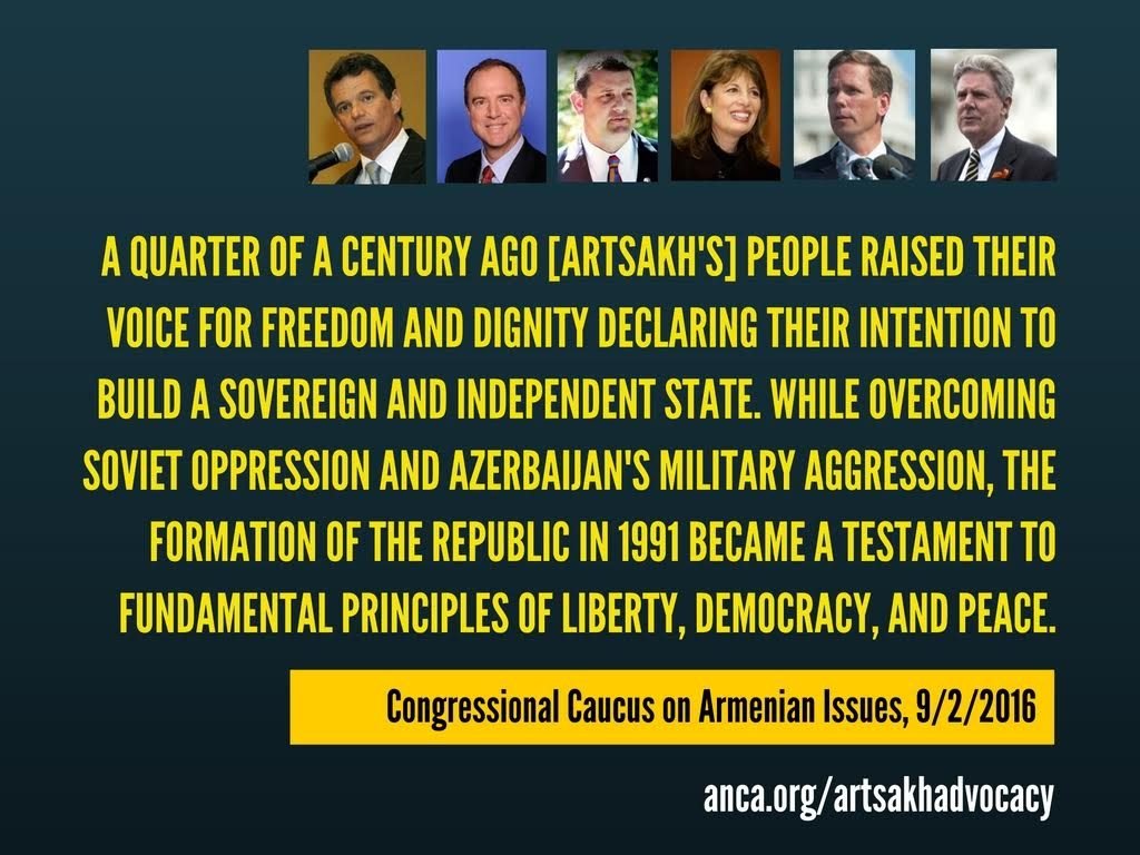 Praising the Republic’s commitment to the 'fundamental principles of liberty, democracy, and peace,' the Armenian Caucus leadership commended Artsakh for 'consistently holding free and fair elections and your commitment to advance democratic governance and rule of law.'