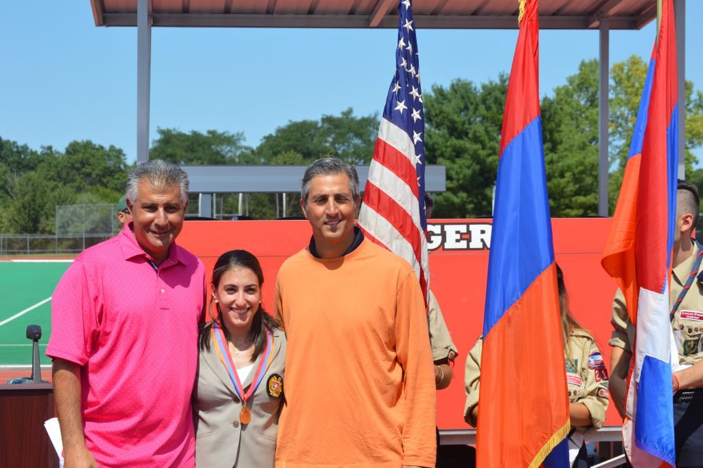 (L to R) Ken Topalian, Houry Gebeshian, and Joe Almasian—Three American Armenian Olympians