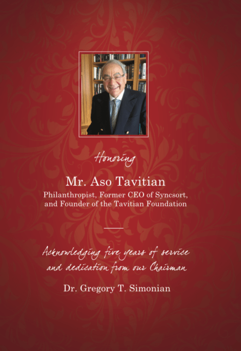 The Gala’s guest of honor is Mr. Aso Tavitian a native of Sofia, Bulgaria.