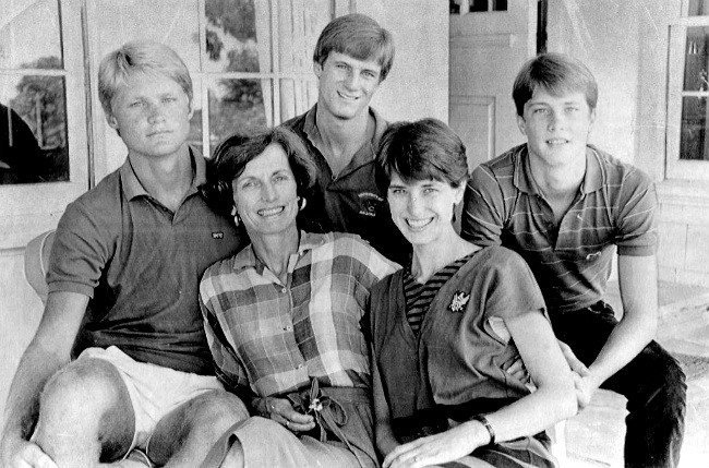 The Kerr family at home in the Pacific Palisades, summer 1984. Left to right: Steve, Ann, John, Susan, Andrew (Photo courtesy of Ann Kerr)