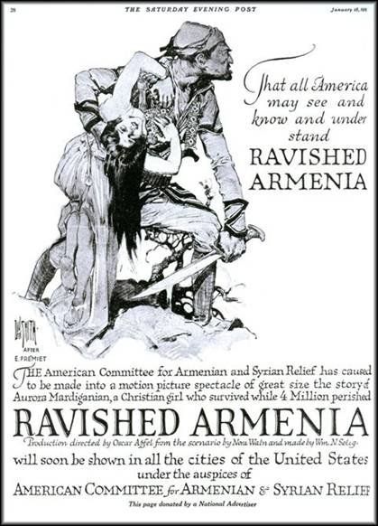 A theatrical poster for 'Ravished Armenia'