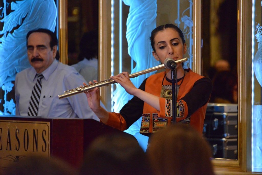 The evening included several flute interludes by Meghri Tutunjian
