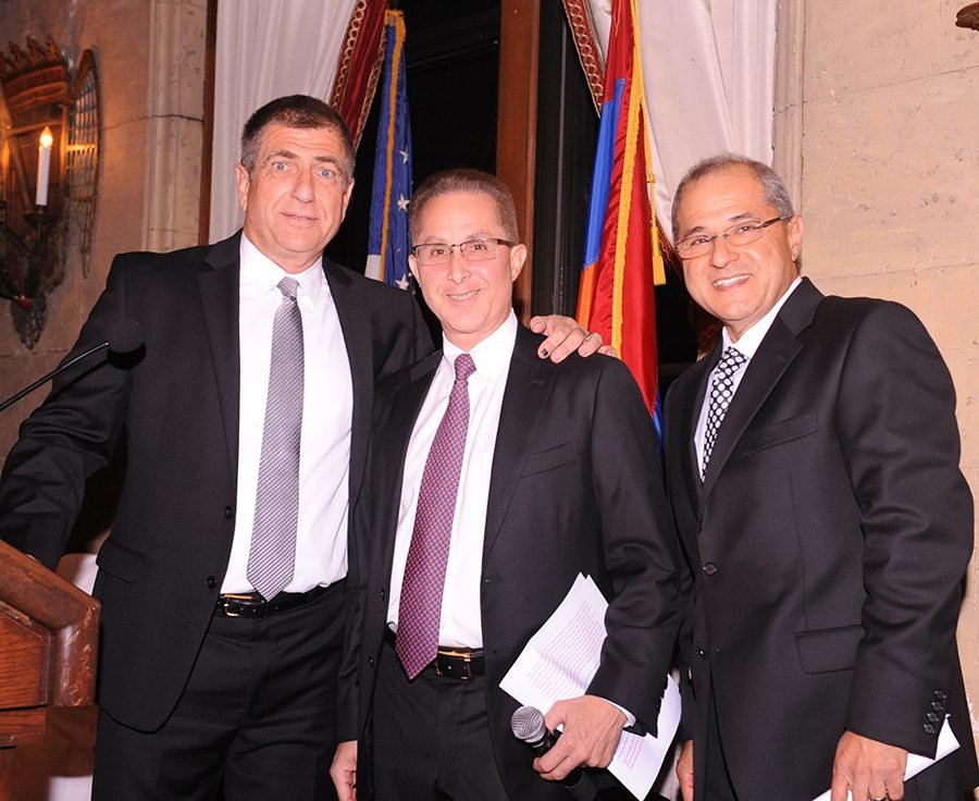 M.C. Paul Kalemkiarian, with Co-Chairs Gary Phillips and Jack Muncherian