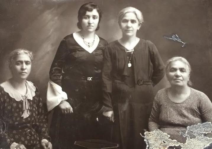 Sipora, Nuritsa, Osanna Shnorhokian sisters and Lydia kaplandjian daughter of Osanna, All survivors of the Armenian Genocide.
