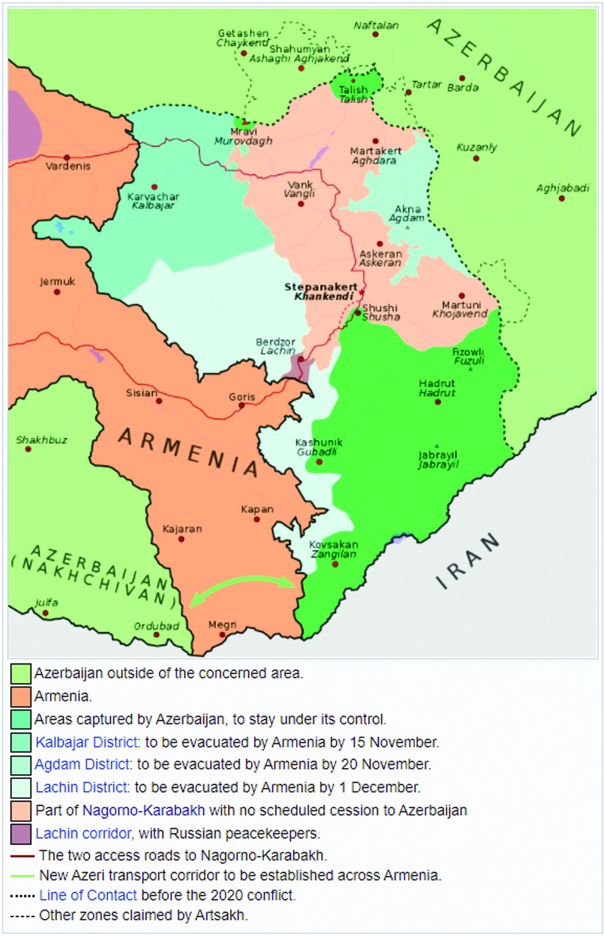 Map of Armenia and Artsakh Nagorno Karabakh in Armenian Map